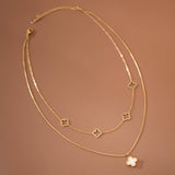 18K Gold Plated Reversible Black & White Pendant Necklace