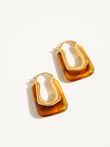 Womens 18K Gold U-Shaped Boho Hoop Earring