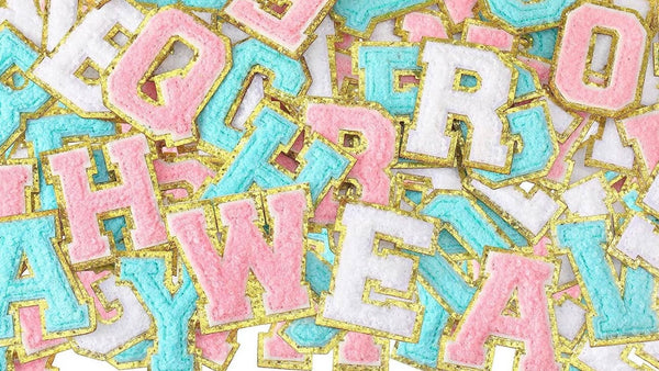 Chenille self adhesive letter patch Harper & Barlow