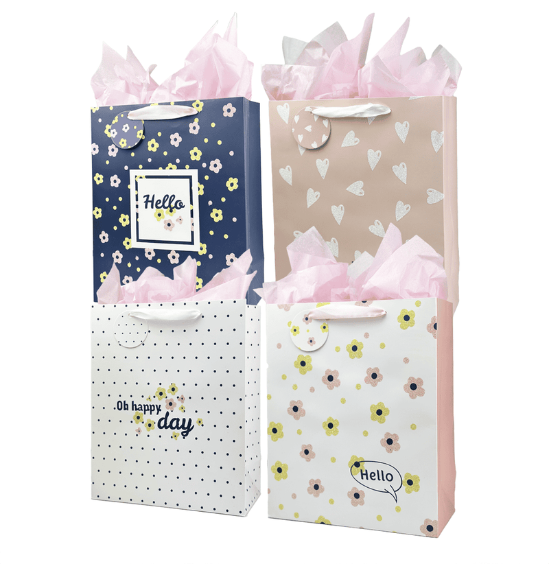 Everyday Gift Bag - Quotes with flowers, assort 4styles: Large Angels Craft