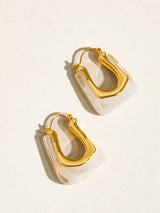 Womens 18K Gold U-Shaped Boho Hoop Earring