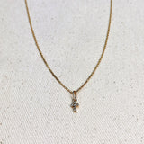 GoldFi - 18k Gold Filled Mini Bezel CZ Cross Charm GoldFi