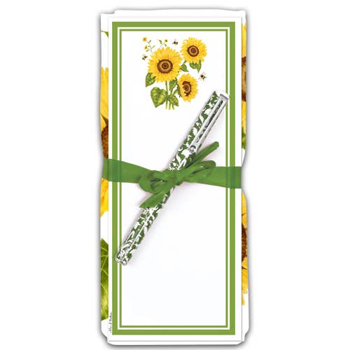 Sunflower Flour Sack Towel & Magnetic Notepad Gift Set