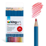 KINGART - Watercolor Pencils Set - 24 Colors