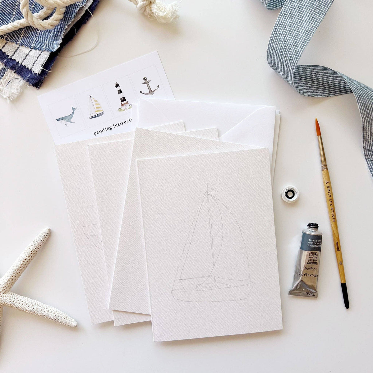 emily lex studio - Seaside paintable notecards emily lex studio