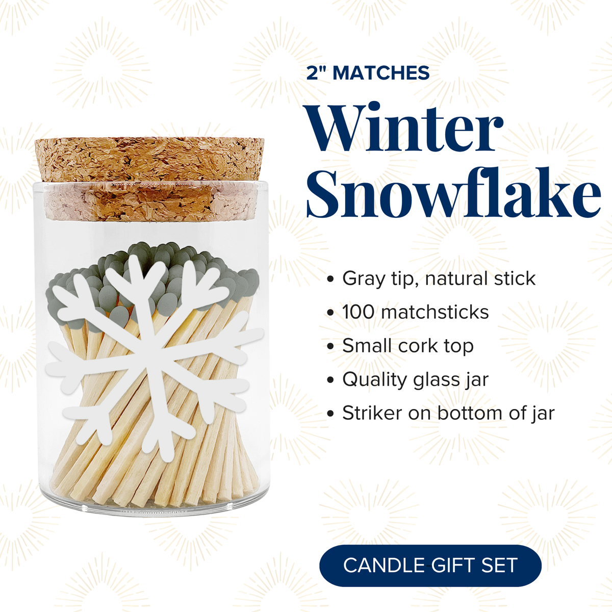 Thankful Greetings - Winter Snowflake Decorative Matches - Gifts & Stockings Thankful Greetings