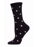 Womens Polka Dot Cashmere Blend Crew Socks