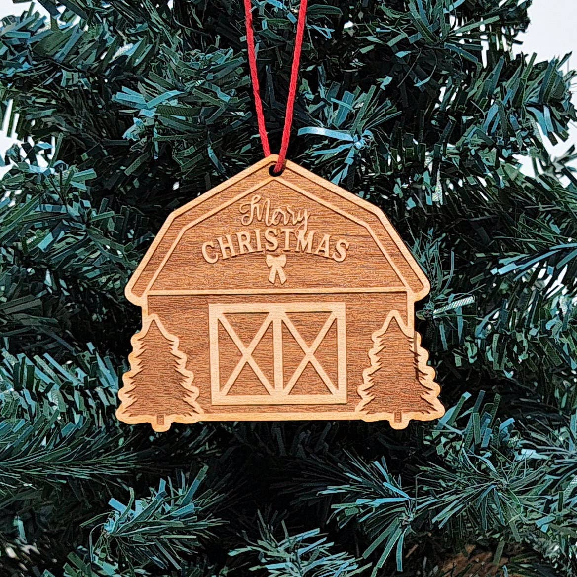 Merry Christmas Barn Wood Christmas Ornament Giftable Memories