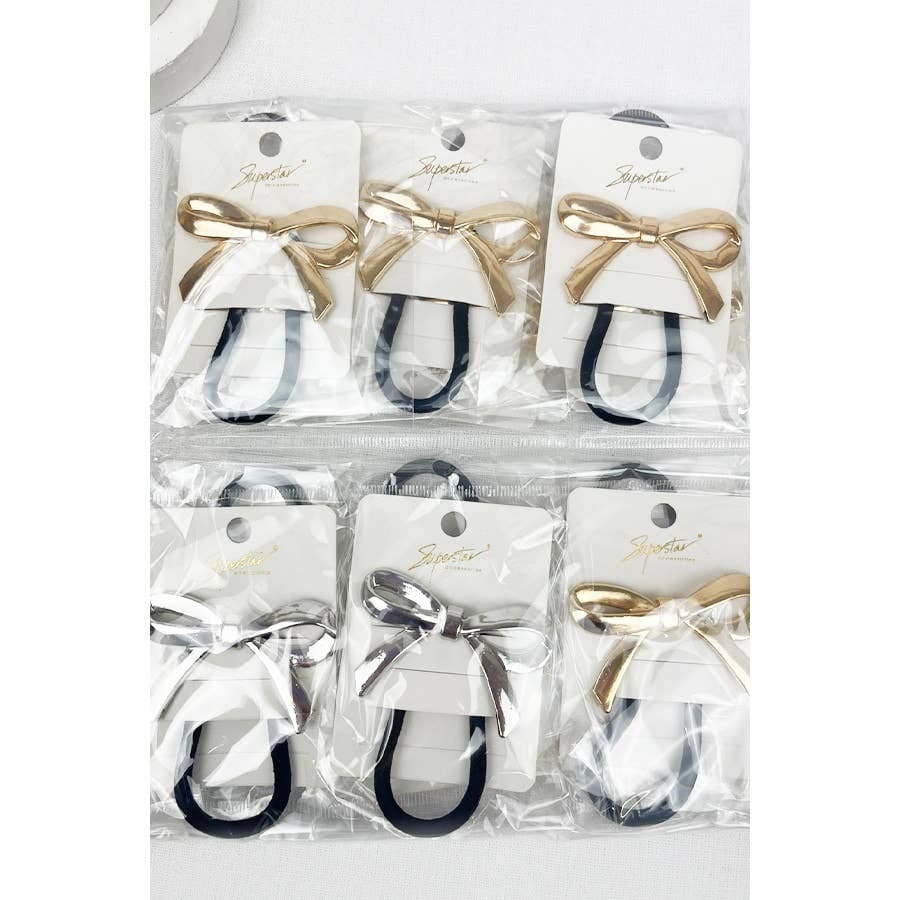 Large  Metal Bow Ponytail Holder Love and Repeat