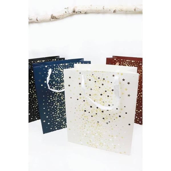 Gold Foil Stars Solid Color Large Size Gift Bag: MIX COLOR / ONE Love and Repeat