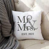 Wedding Gift Pillow, Happily Ever After, Mr Mrs, Engagement