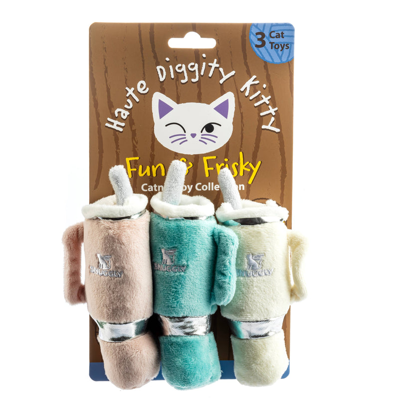 Haute Diggity Dog - Snuggly Cup 3-Pack Organic Catnip Toys (Teal, Ivory, Blush) Haute Diggity Dog