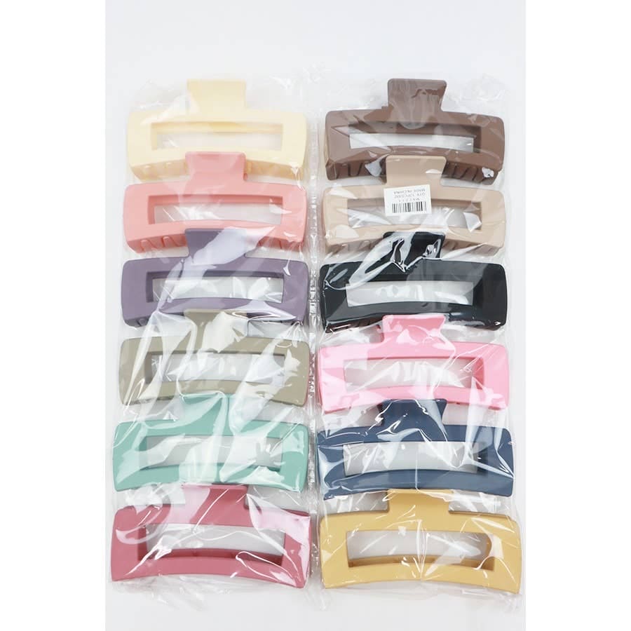 Matte Jumbo Cut Out Rectangle Hair Claw Love and Repeat