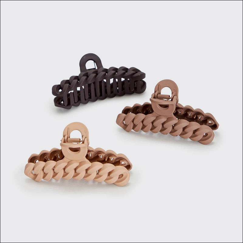 KITSCH - Eco-friendly Chain Claw Clip 3pc Set - Neutral KITSCH