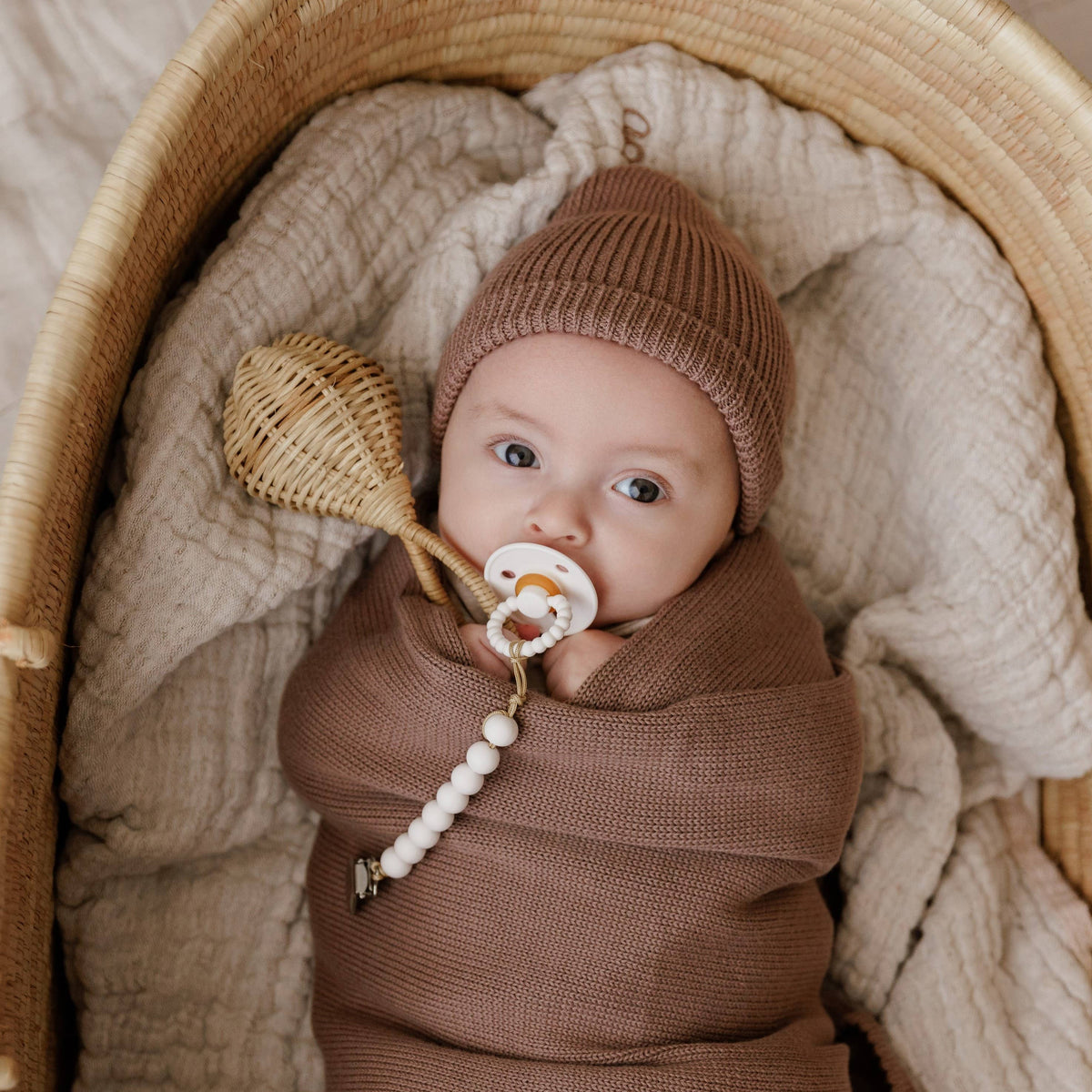 Bleu La La - Luladream Pacifier + Clip Collection - Natural Rubber Nipple Bleu La La