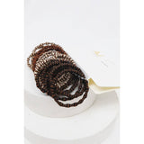 Brown Tone Rubber Ponytail Holder for Fine Hair: BROWN COMBO / ONE Love and Repeat