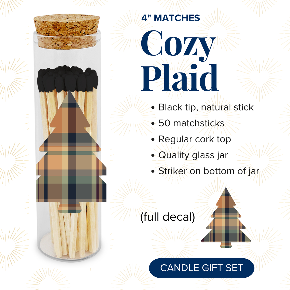 Thankful Greetings - Holiday Trees & Greens Decorative Matches - Gifts & Stocking Thankful Greetings