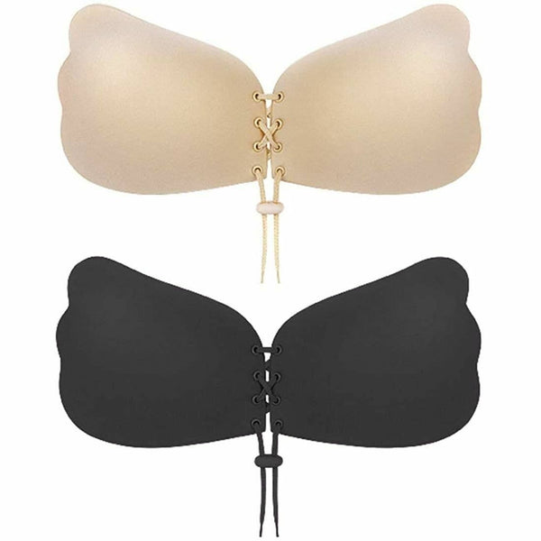 - Butterfly Invisible Lift Up Silicone Adhesive Bra: Beige / C Diacly