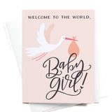 Onderkast Studio - Welcome to the World Baby Girl! Greeting Card Onderkast Studio