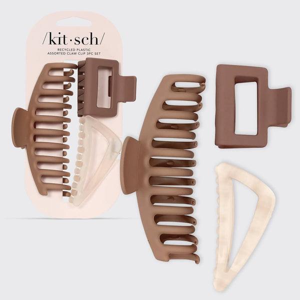 KITSCH - Recycled Plastic Assorted Claw Clip 3pc - Oversized KITSCH