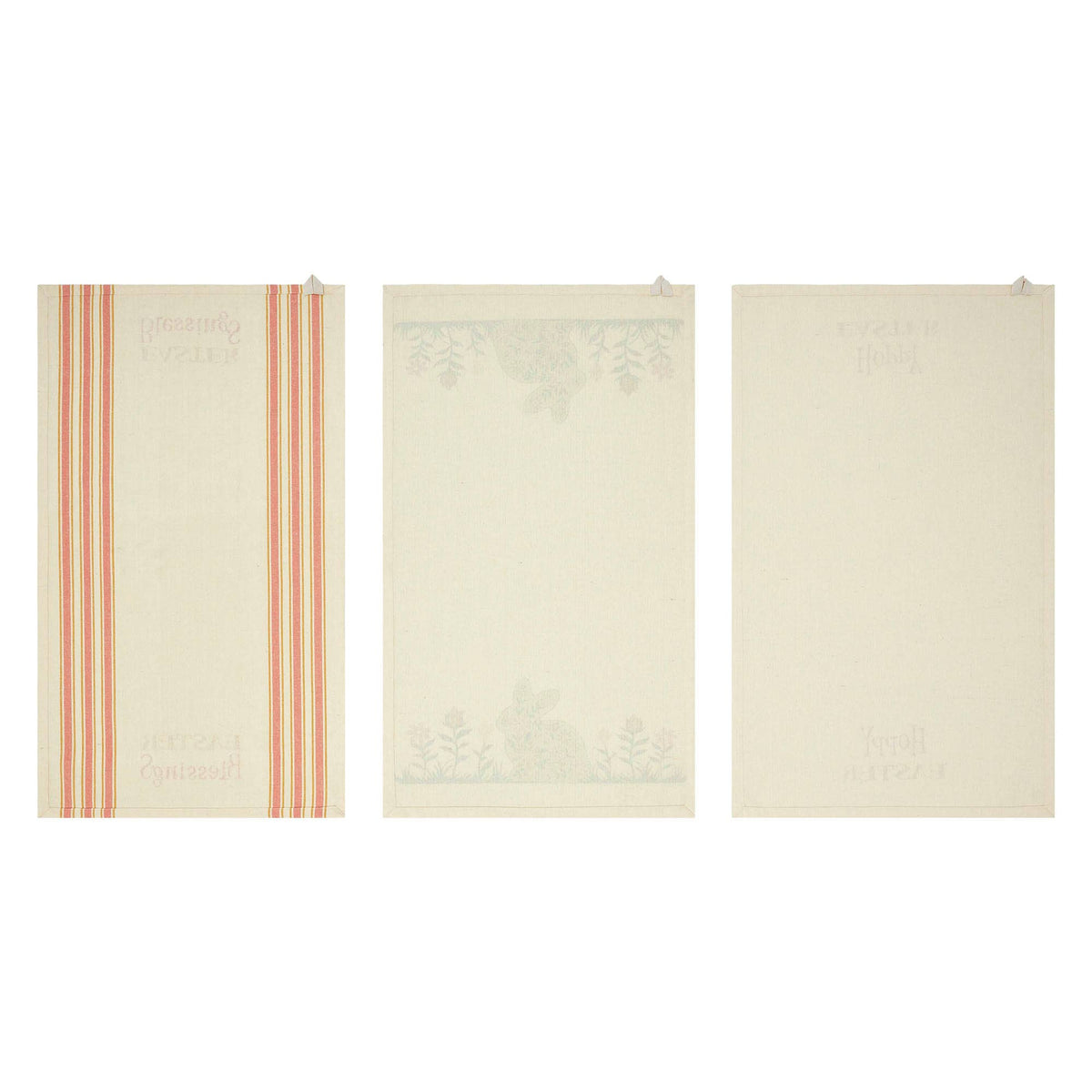 Bunny Hop Floral Bunny & Easter Tea Towel Set of 3 16x28