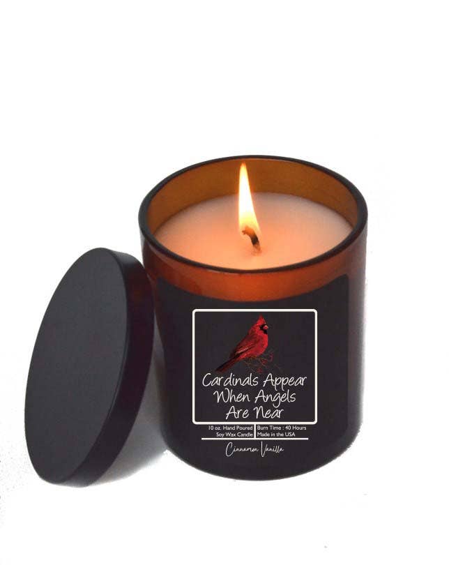 Cardinals Appear - Sympathy Gift Candle - Teakwood