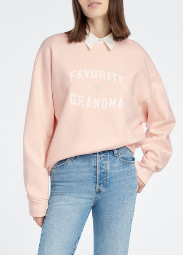 Favorite Grandma Pale Pink Heart Logo Sweatshirt