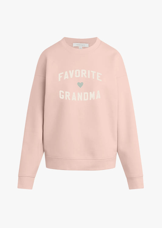Favorite Grandma Pale Pink Heart Logo Sweatshirt