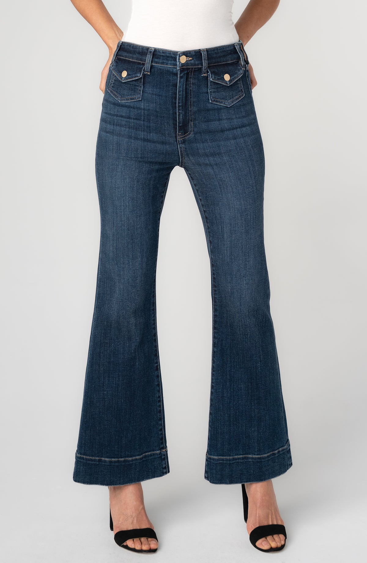 Liverpool Hannah High Rise Flare Jeans with Mini Patch Pockets