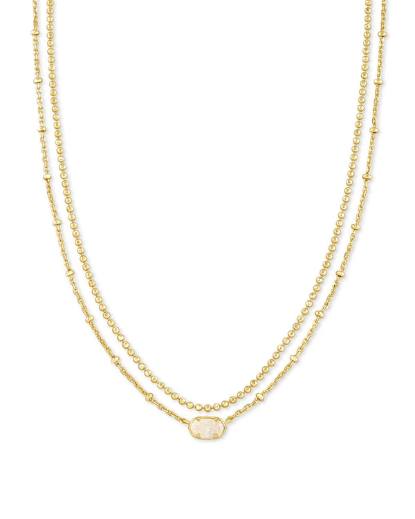 Emilie Gold Multi Strand Drusy