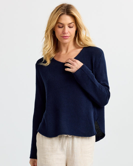 Women's Round Edge V-Neck Sweater