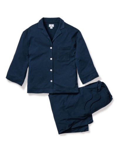 Women's Wide Leg Olivia Pajama Set in Navy Petite Plume