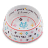 Chewy vuiton white printed dog bowl 