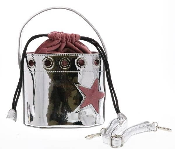 Girls Metallic Bucket Bag doe a dear