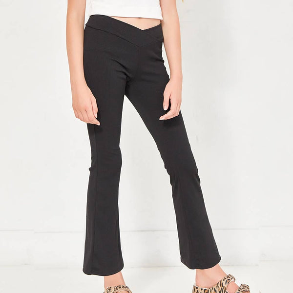 Girls Ribbed Flare Pants Good Girl