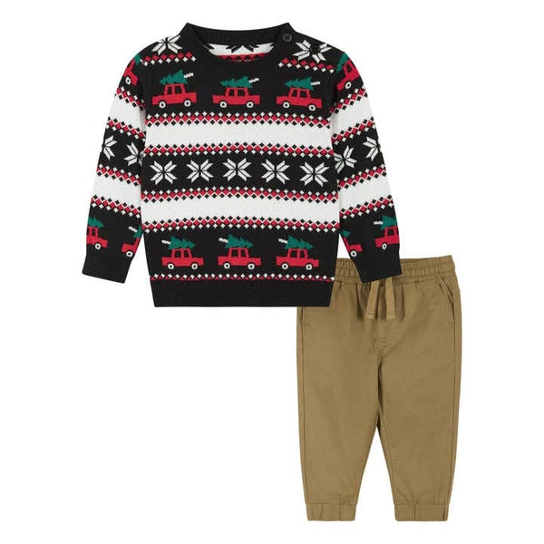 Holiday Sweater W/joggers Vintage Car Blk