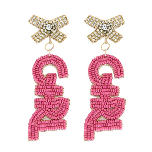 SP Sophia Collection - Beaded Gender Reveal Jeweled Boy Girl Dangle Earrings SP Sophia Collection