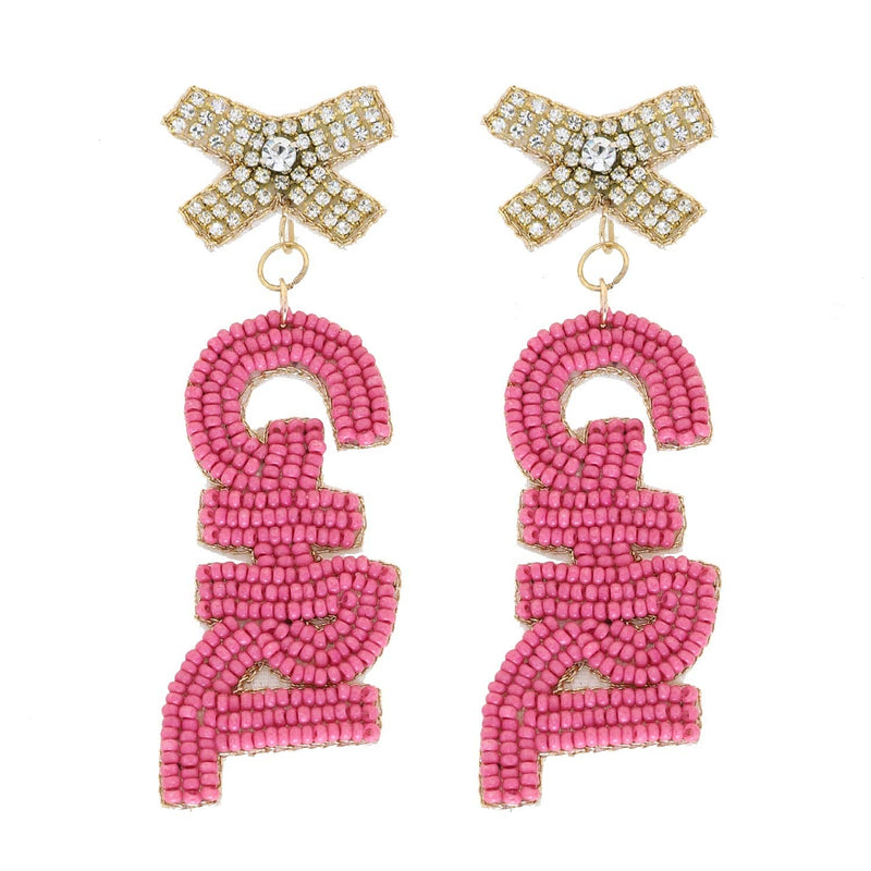SP Sophia Collection - Beaded Gender Reveal Jeweled Boy Girl Dangle Earrings