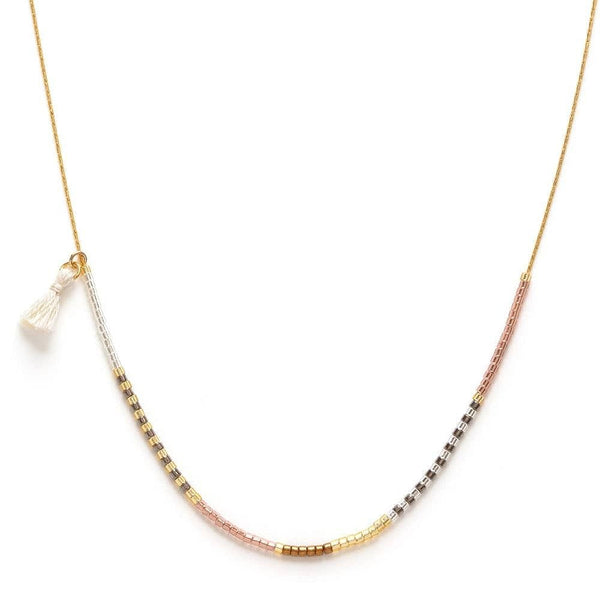 Women's Champagne- Japanese Seed Bead Necklaces