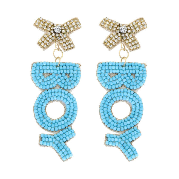 SP Sophia Collection - Beaded Gender Reveal Jeweled Boy Girl Dangle Earrings SP Sophia Collection