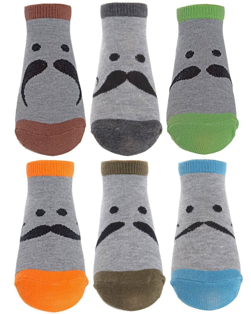 Boys Mustache Low Cut Socks