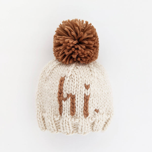 Huggalugs - hi. Pecan Hand Knit Beanie Hat