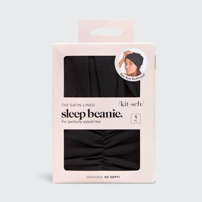 KITSCH - Sleep Beanie with Satin lining - Black