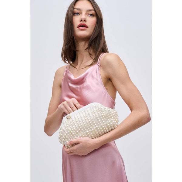 Urban Expressions - Lydia Beaded Clutch: Ivory Urban Expressions