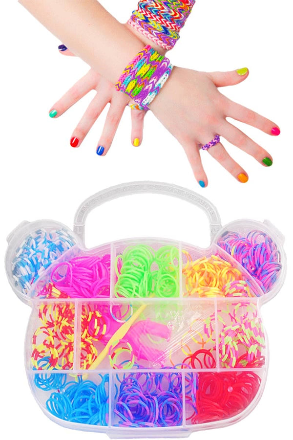 Kids Teddy Bear DIY Rubber Band Loom Bracelet Kit Cap Zone