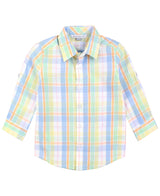 RuffleButts - Clubhouse Rainbow Plaid Long Sleeve  Shirt