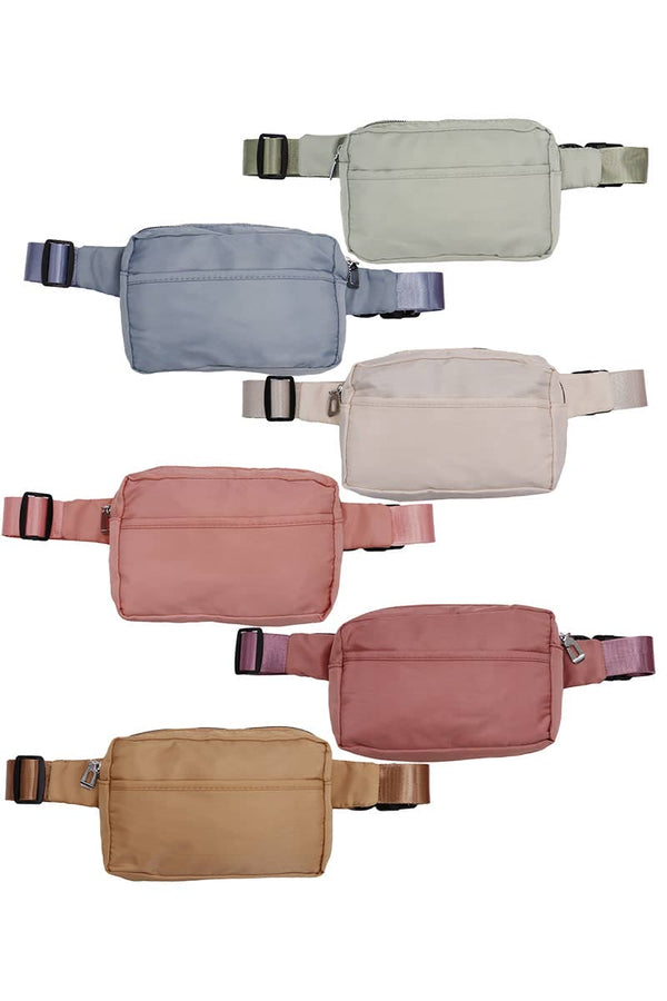 Minimal Matte Pastel Color Belt Bag Fanny Pack Cap Zone