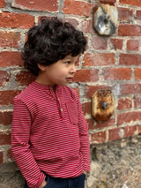 Boy's Henley, Red Stripe freeshipping - Kindred & Crew