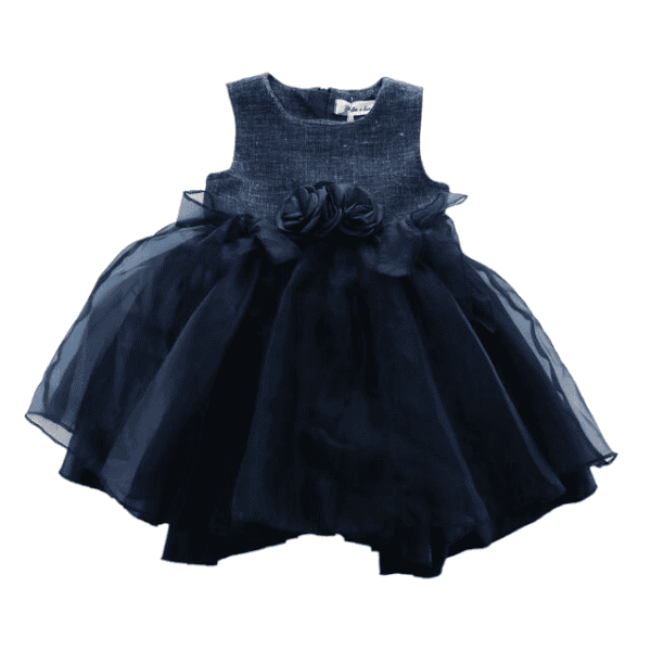 Girls Rose Appliques Wooly Dress