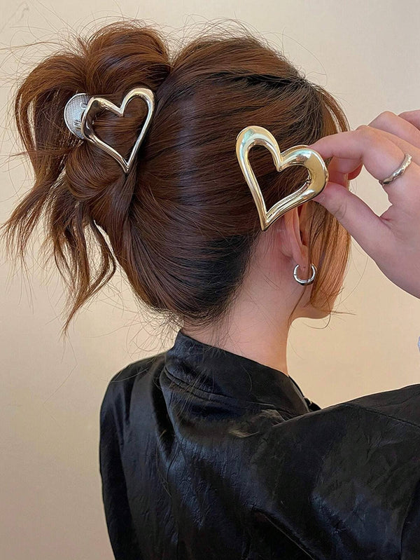 Metal heart hair clip 42POPS